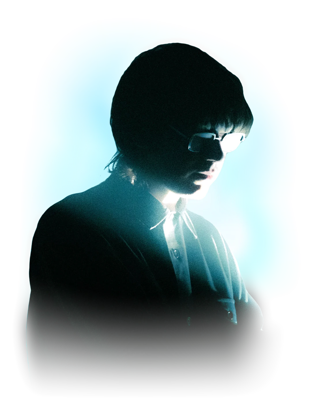 Canblaster, silhouette penchée à contre-jour dans une lumière bleu-vert.